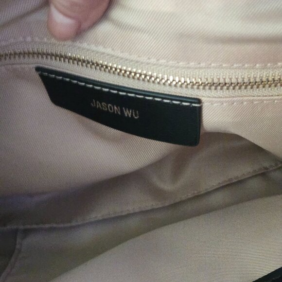 Jason Wu NWOT Black Woven Crescent Shoulder Bag 17"x9" - Picture 6 of 6